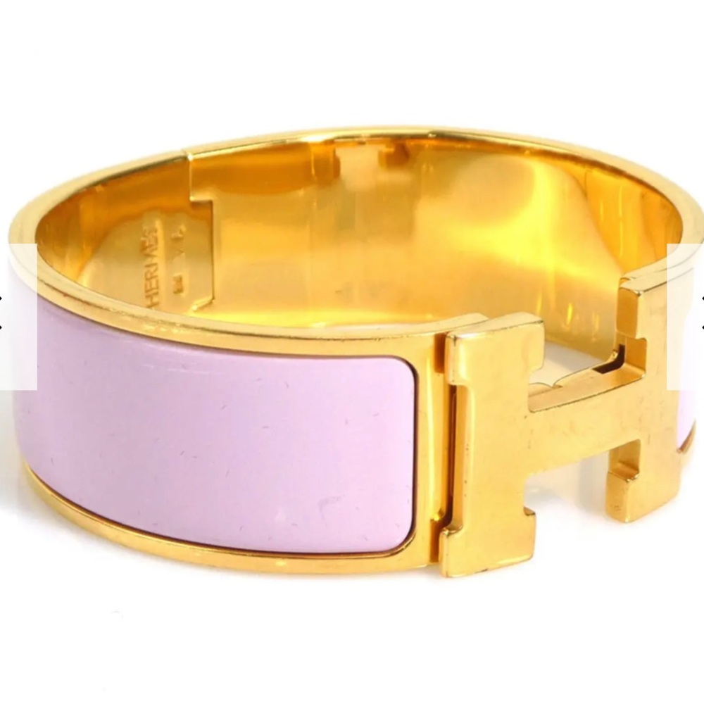 Gold and Pink Enamel Bracelet